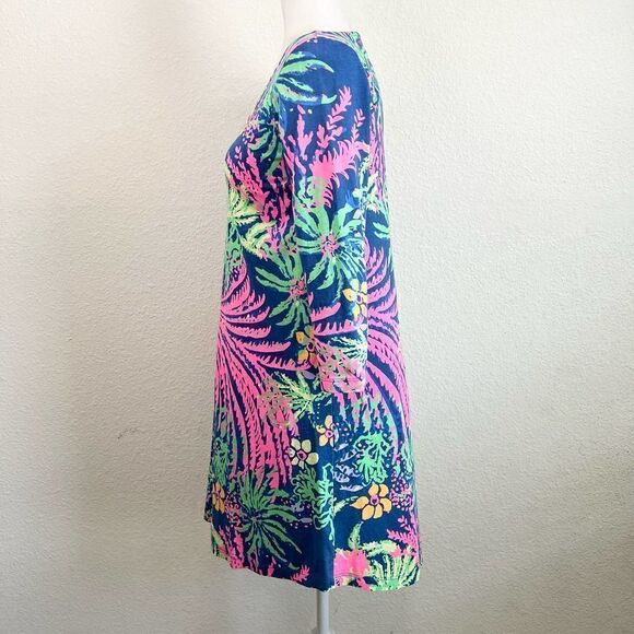 LILLY Pulitzer Erin All A Glow V-neck Relaxed Nautical Shift Dress XS Vacation - Picture 2 of 6